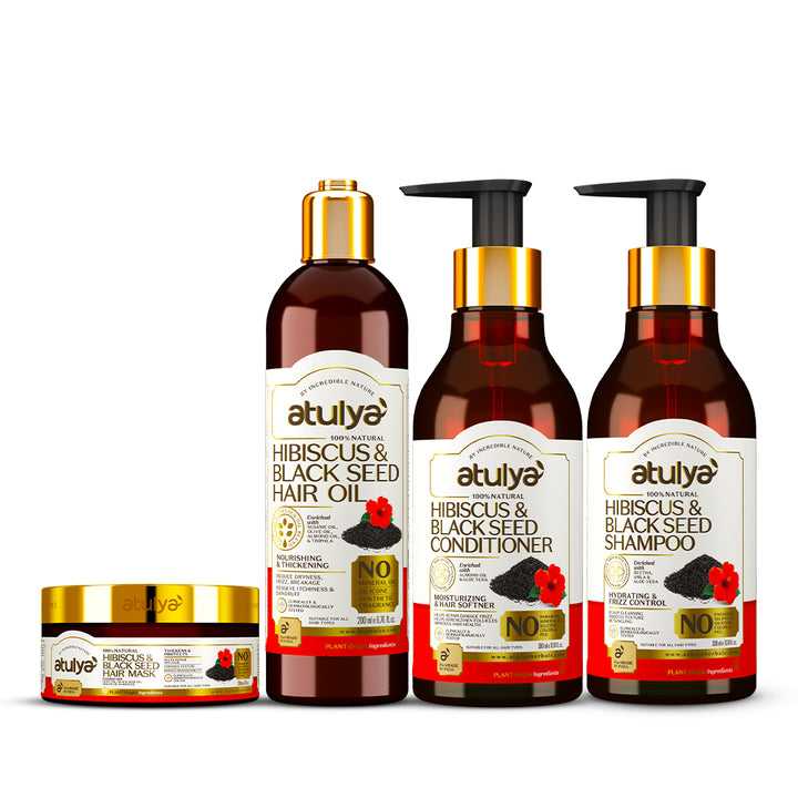 Atulya Hibiscus & Black Seed Hair Care Combo (Set of 4)