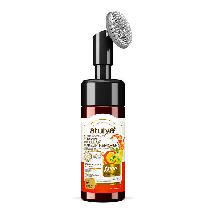 atulya Valley Vitamin C Micellar Makeup Remover with Foaming Brush - 150ml