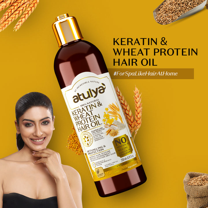 atulya Keratin & Wheat Protein Hair Oil - 200ml