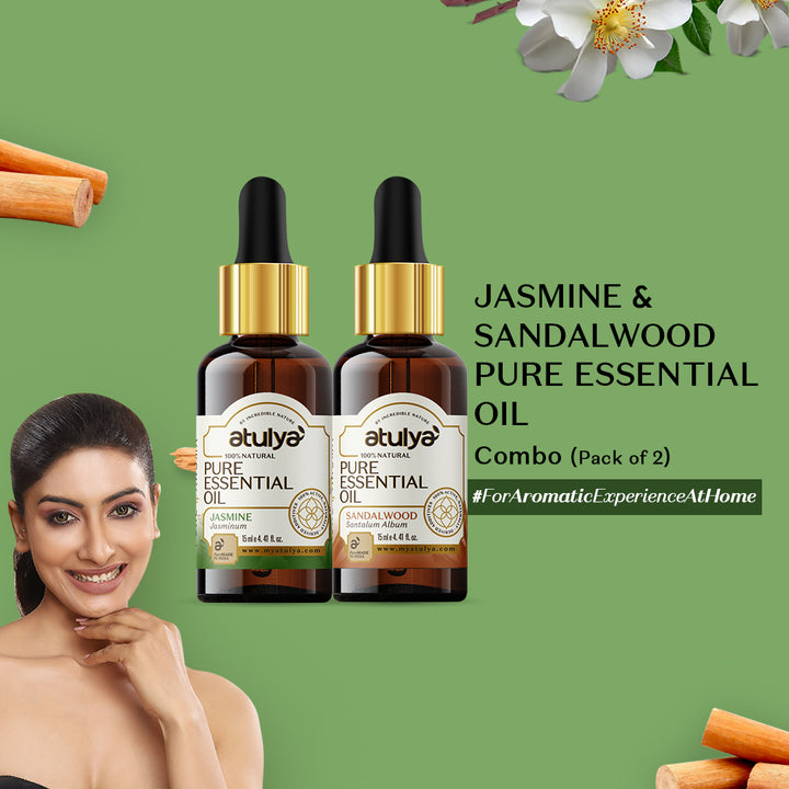 Atulya Jasmine & Sandalwood Essential Oil Combo (Pack of 2)
