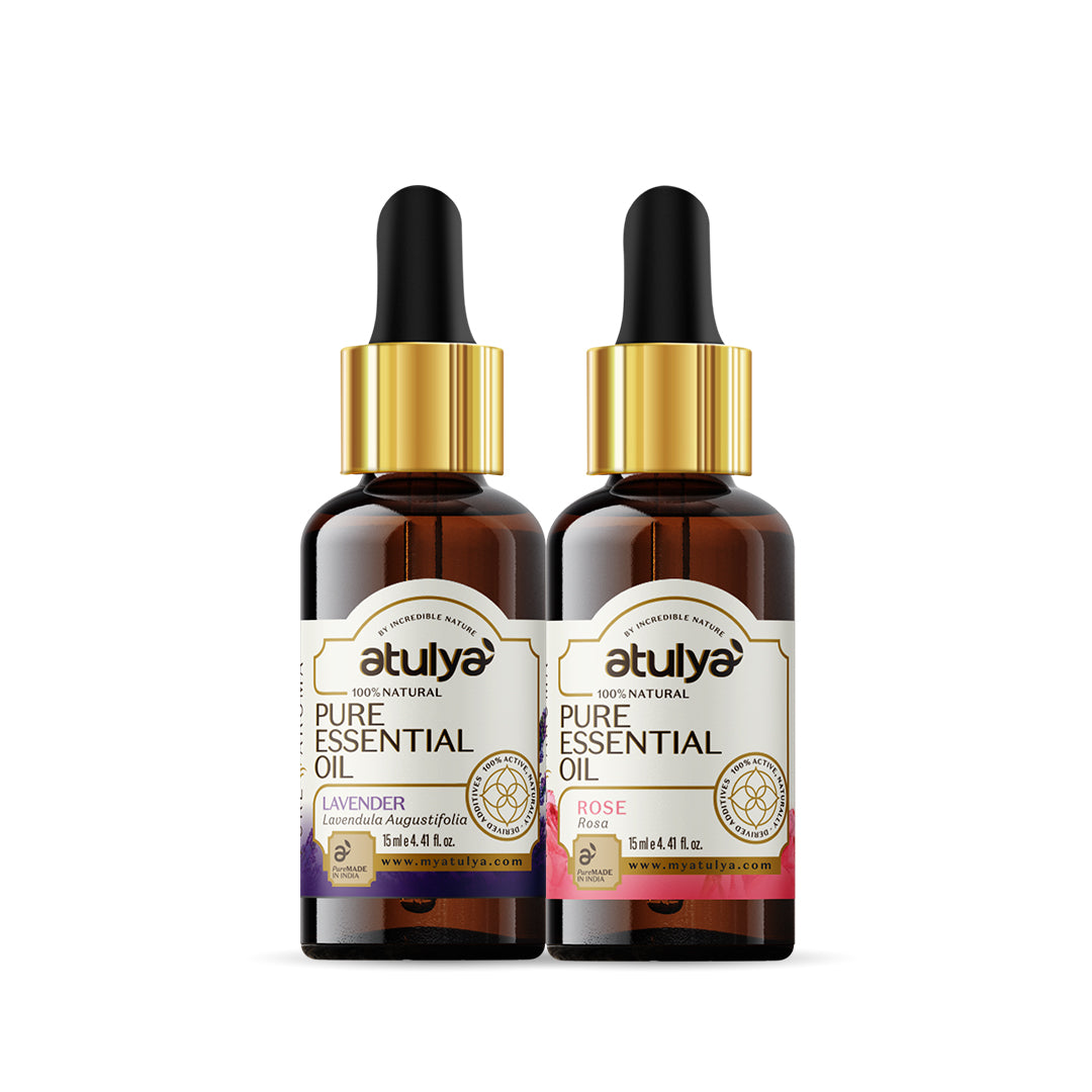 Atulya Rose & Lavender Essential Oil Combo (Pack of 2)