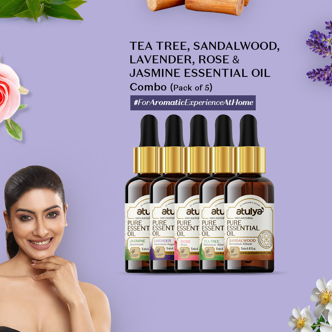 lavender and tea tree essential oil Atulya Tea Tree, Sandalwood, Lavender, Rose & Jasmine Essential Oil (P – atulya