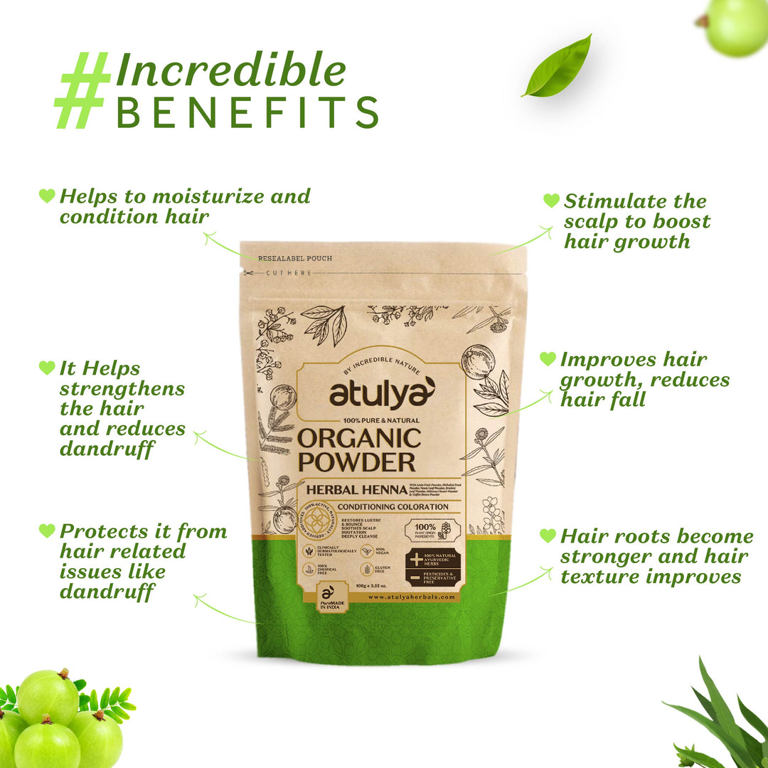 atulya Incredible Benefits of Herbal Heena Organic Powder