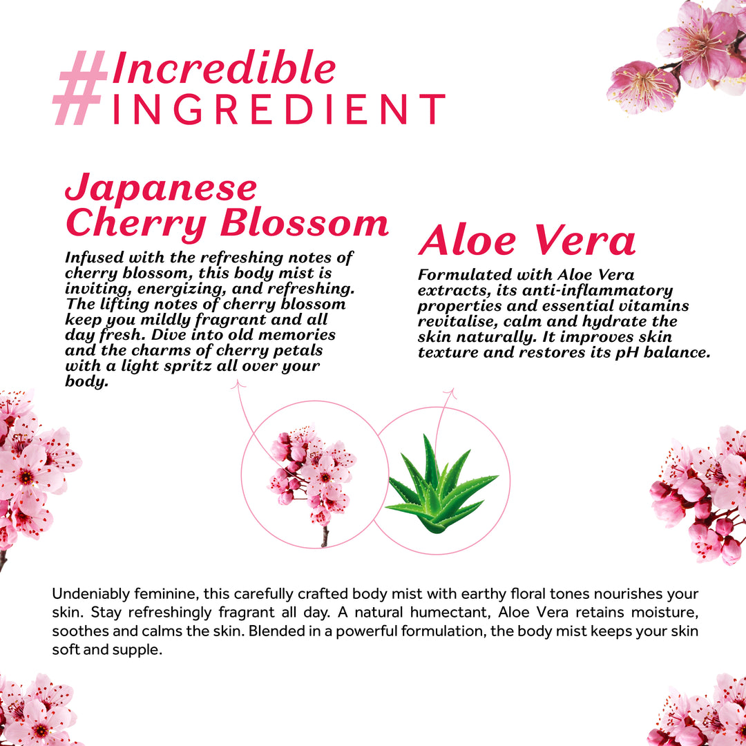 Atulya Japanese Cherry Blossom Body Mist | Revitalizing and Nourishing - 150ml
