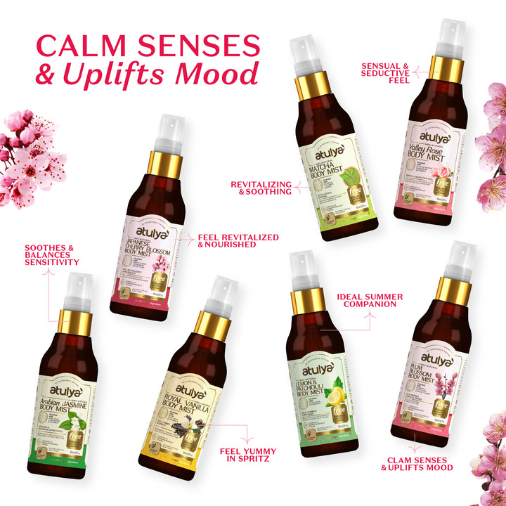 Atulya Japanese Cherry Blossom Body Mist | Revitalizing and Nourishing - 150ml