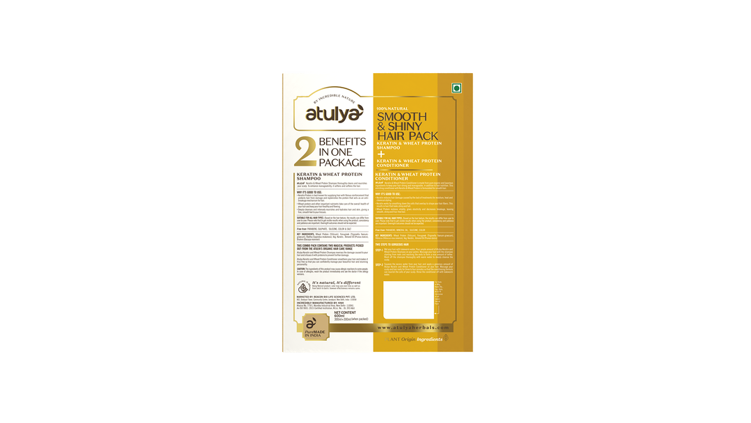 Atulya Keratin & Wheat Protein Shampoo & Conditioner Combo (300ml each)