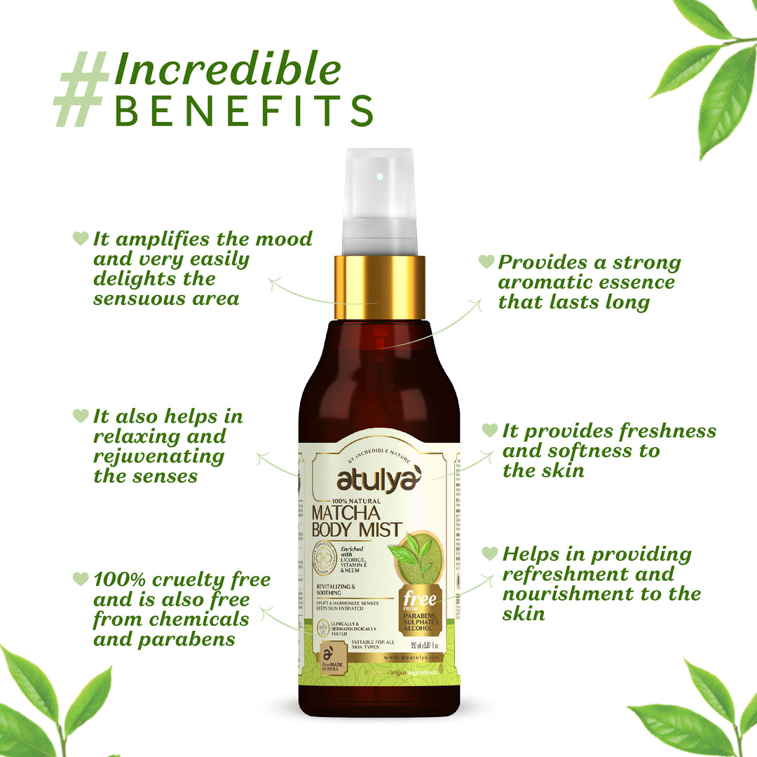 Atulya Matcha Body Mist | Revitalizing and Soothing - 150ml