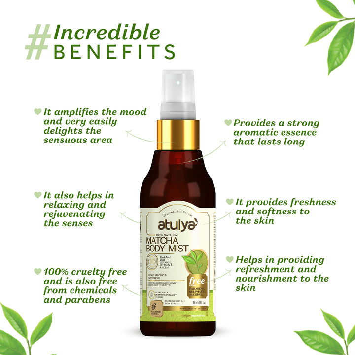 Atulya Matcha Body Mist | Revitalizing and Soothing - 150ml