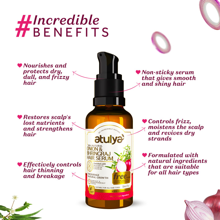 atulya Incredible Benefits of Onion & Bhringraj Hair Serum