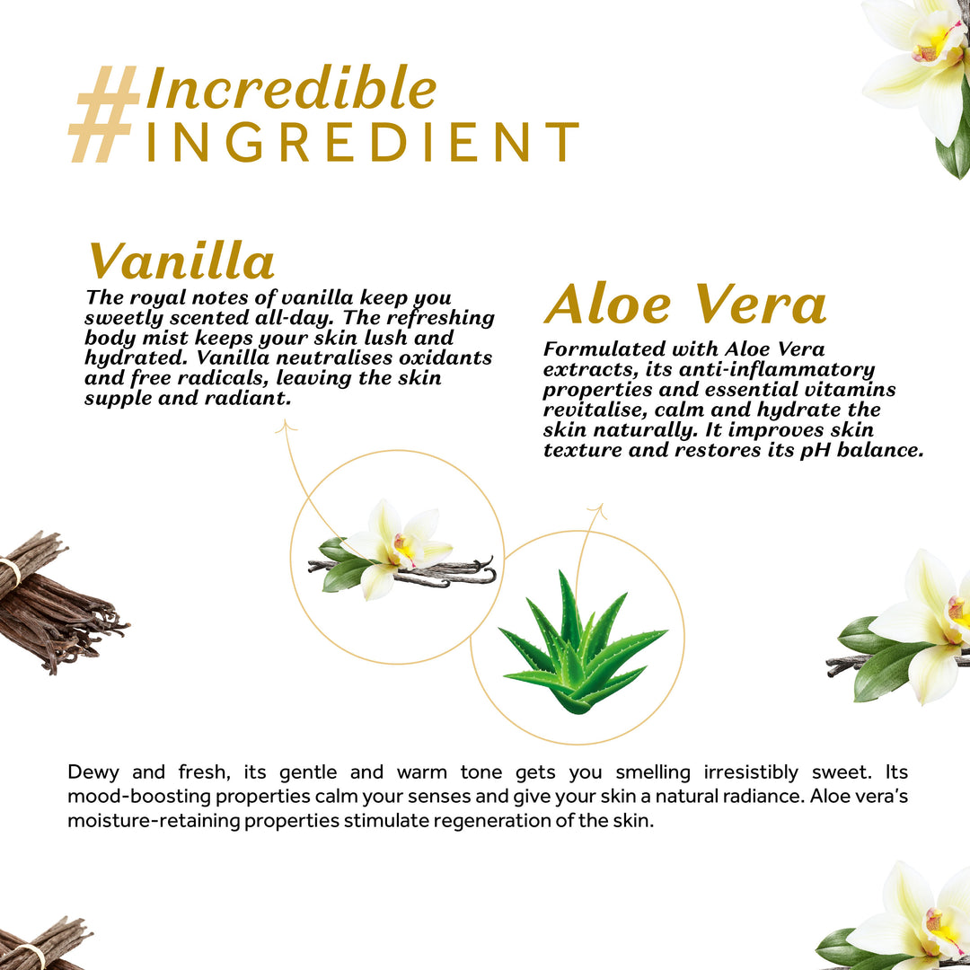 Atulya Royal Vanilla Body Mist | Nourishing and Refreshing - 150ml