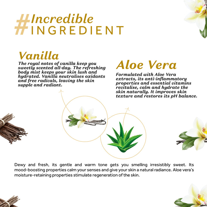 Atulya Royal Vanilla Body Mist | Nourishing and Refreshing - 150ml