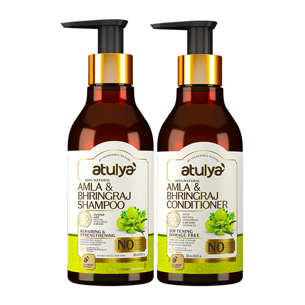 Atulya Amla & bhringraj Shampoo + Conditioner |Daily Hair Care Pack - 300ml Each