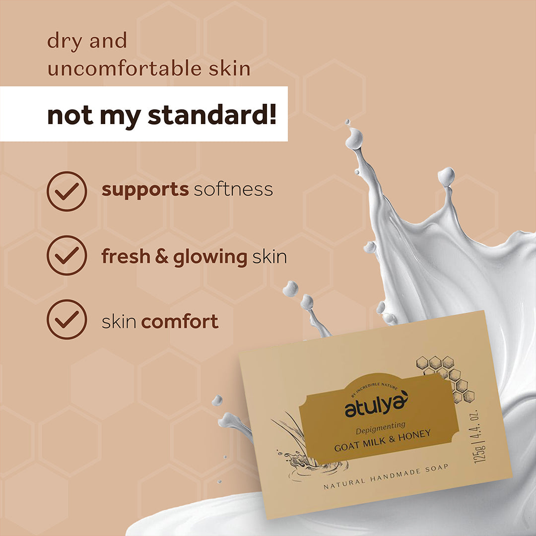 Atulya Goat Milk & Honey Soap For Reducing Pigmentation - 125g