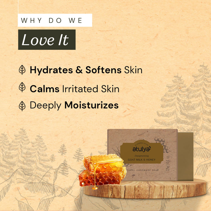 Atulya Goat Milk & Honey Soap For Reducing Pigmentation - 125g