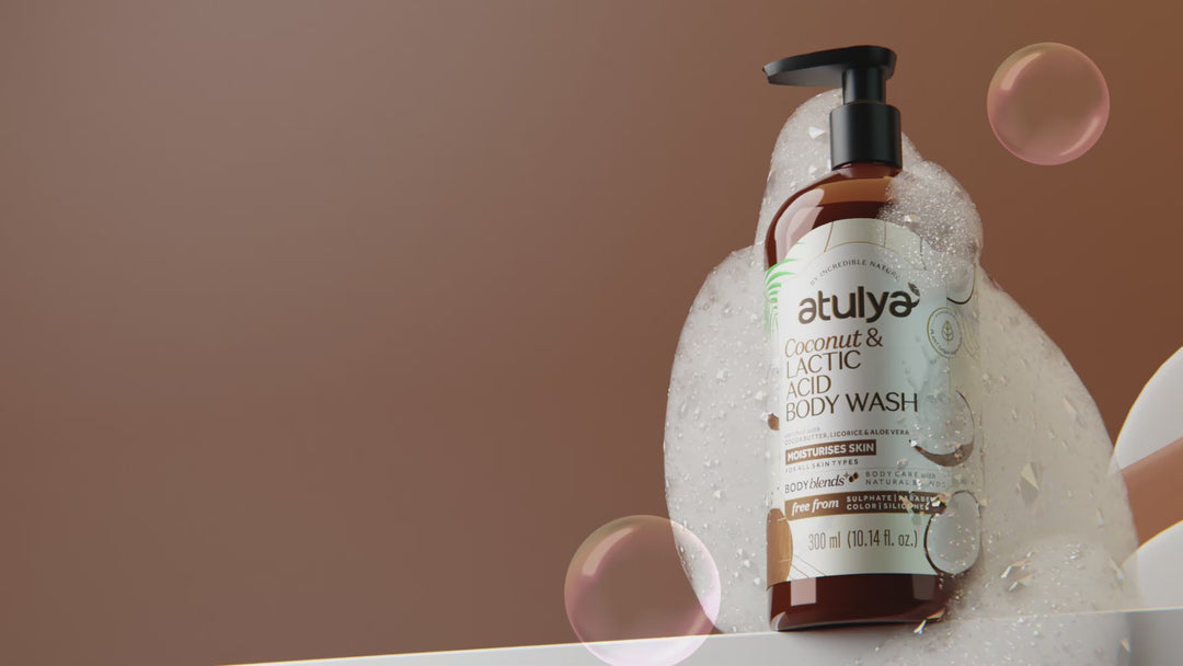 Atulya Coconut & Lactic Acid Body Wash | Paraben & SLS Free | Suitable for All Skin Types | 300 ML