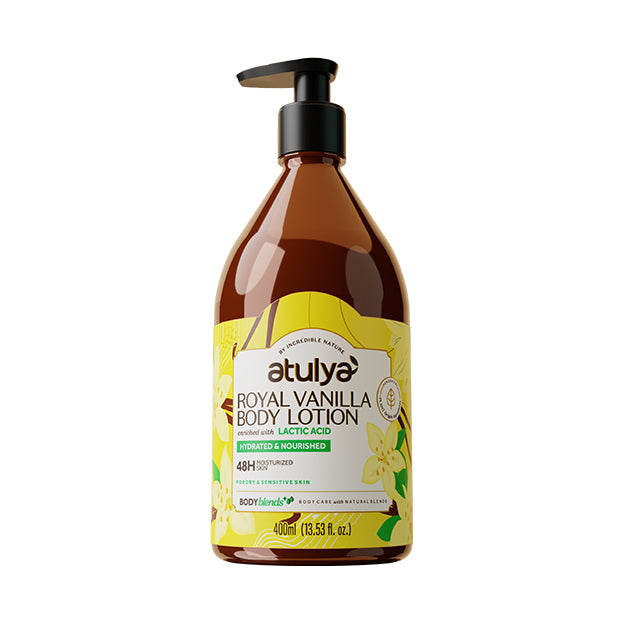 Atulya Royal Vanilla with Lactic Acid Body Lotion for Moisturised Skin - 400 ml