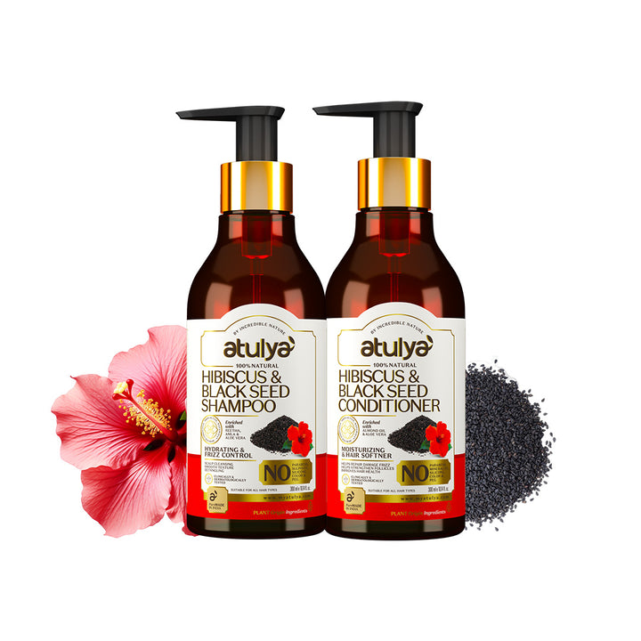 Atulya Hibiscus & Black Seed Shampoo & Conditioner Combo (300ml each)
