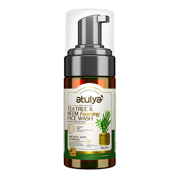 Atulya Tea Tree & Neem Foaming Face Wash With Pump | Prevents Acne - 100ml