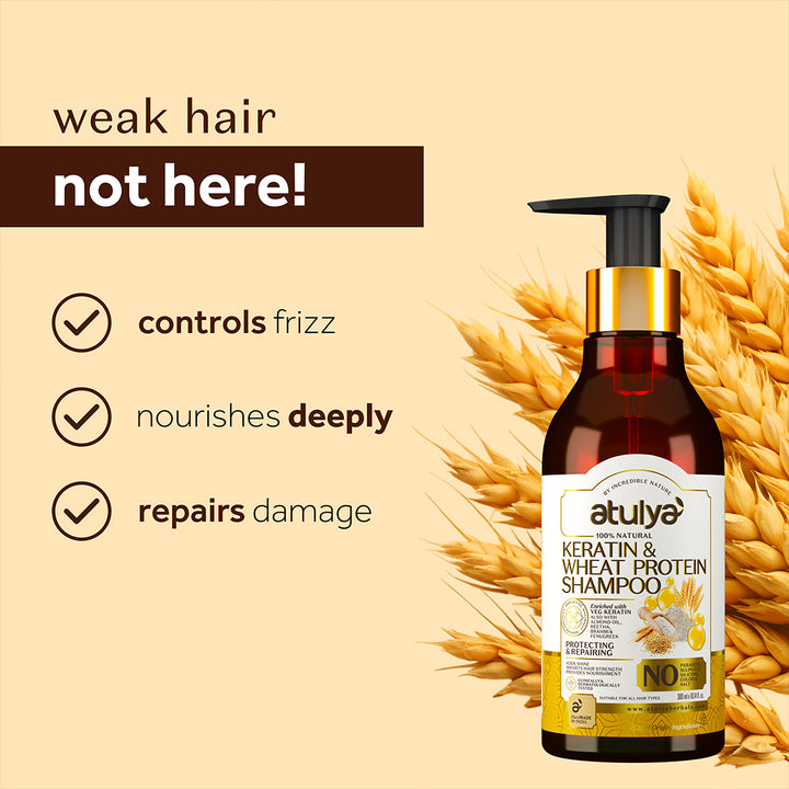 Atulya Keratin & Wheat Protein Shampoo | Protecting and Repairing - 300ml