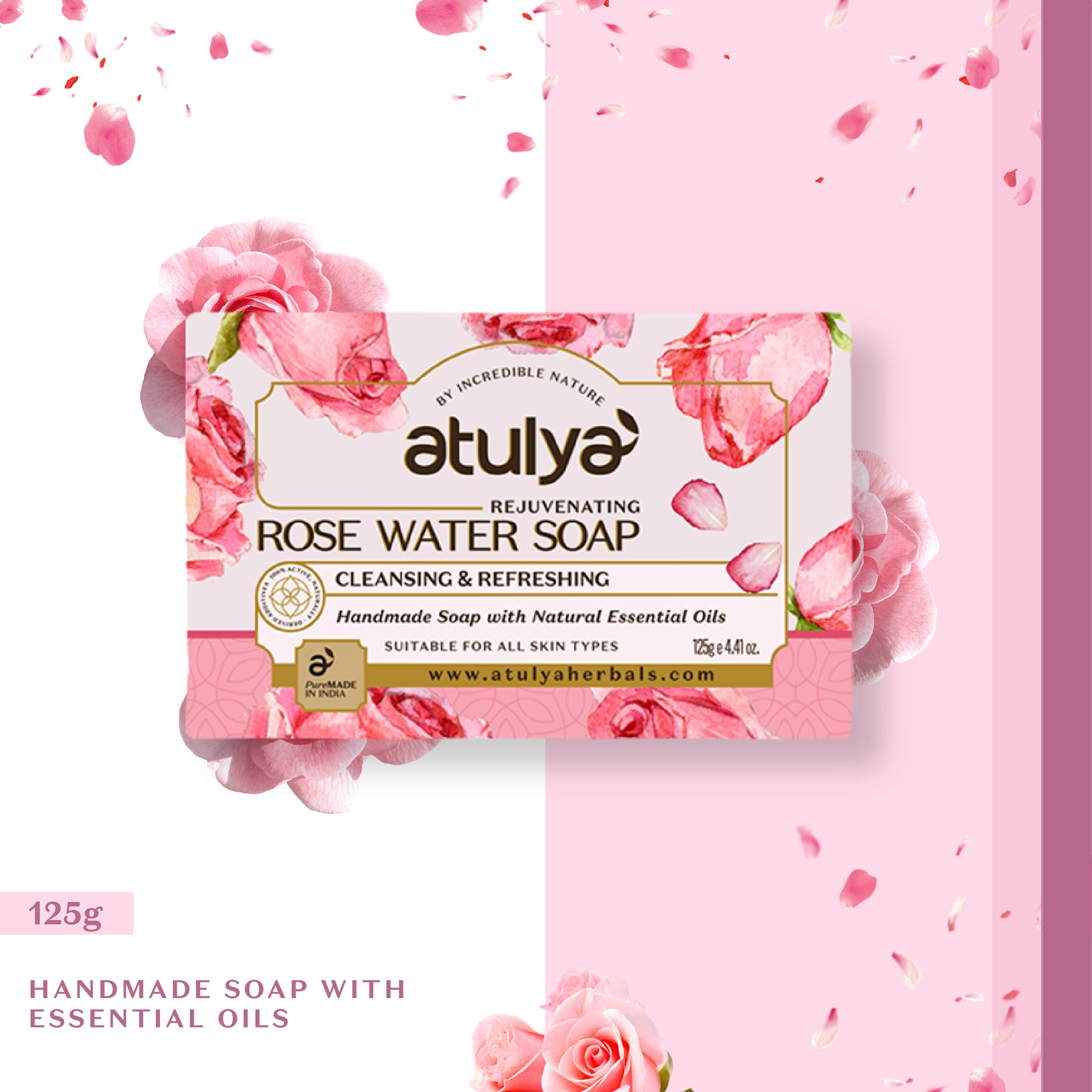 atulya Rejuvenating Rose Water Soap