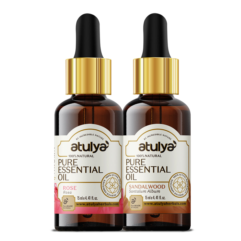 Atulya Rose & Sandalwood Essential Oil Combo (Pack of 2)