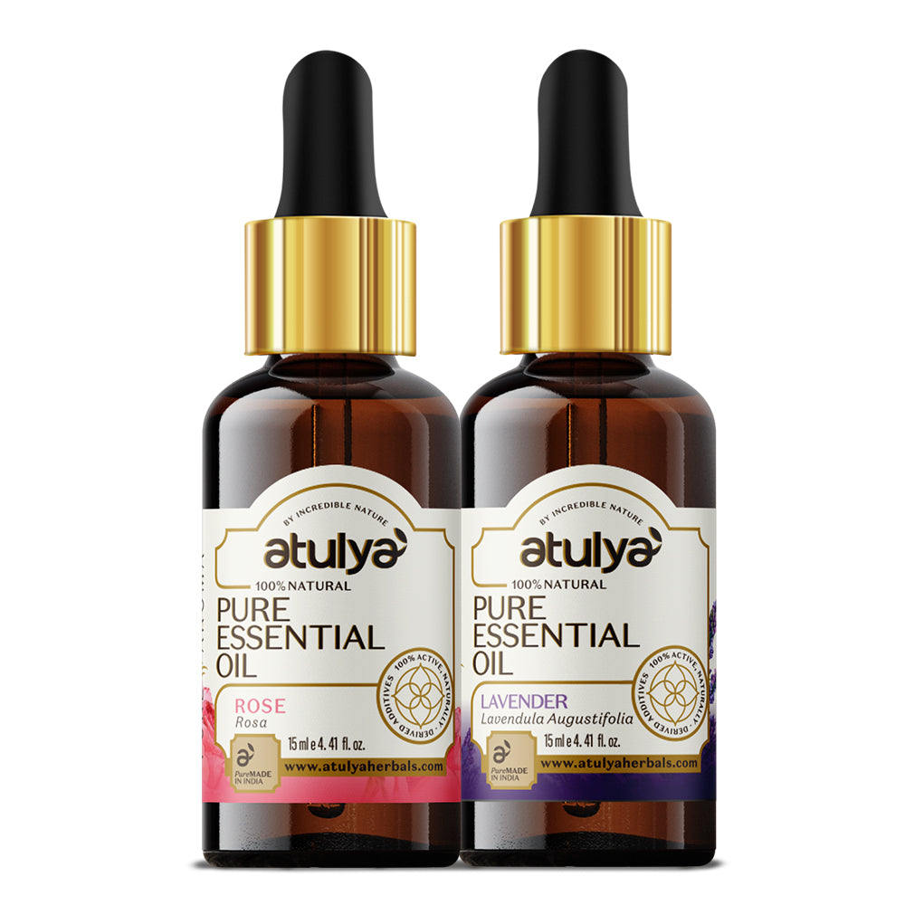 Atulya Rose & Lavender Essential Oil Combo (Pack of 2)